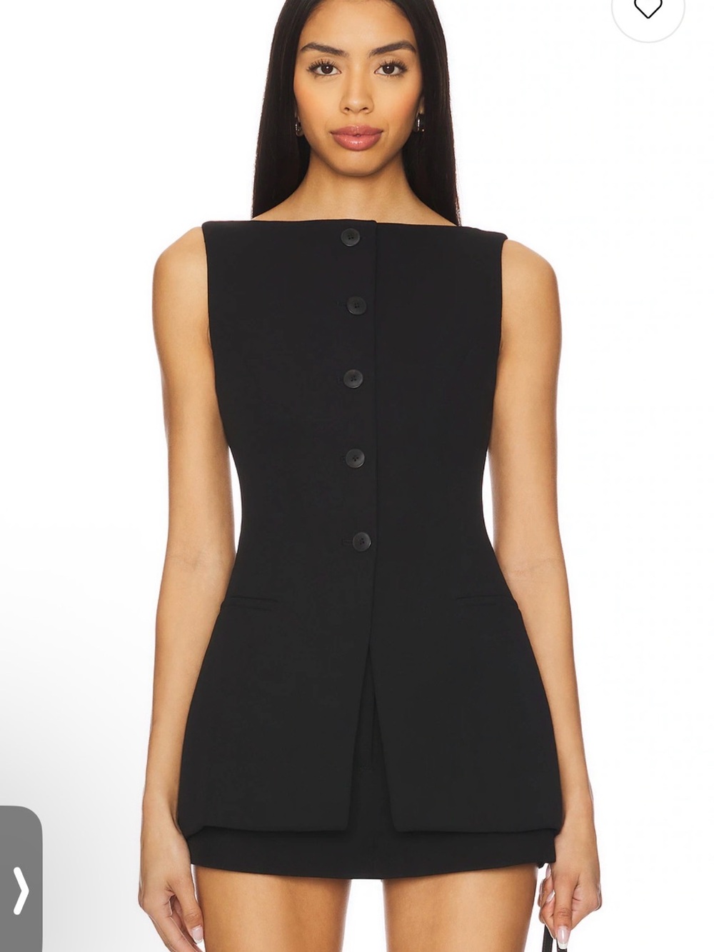 REVOLVE Black Sleeveless Button-Front Tunic Top